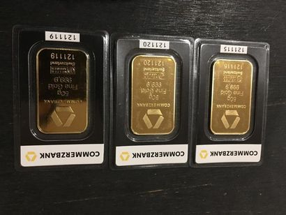 3 x Lingotins de 50g sous blisters Commerzbank
-...