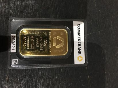 Lingotin de 100g n°200621 sous blister Commerzbank.
Poids...