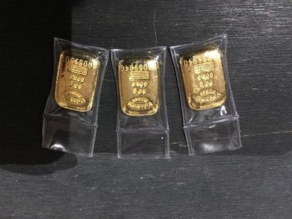 3 x Lingotins de 50g insculpés Valcambi Suisse
-...