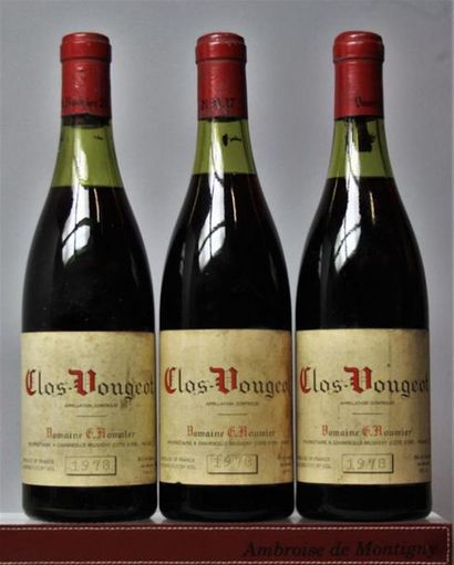 3 bouteilles CLOS DE VOUGEOT - G. ROUMIER,...