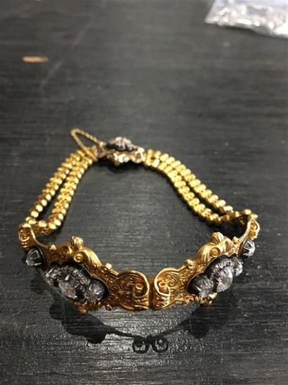 Bracelet en or jaune ciselé 18K (750 millièmes),...