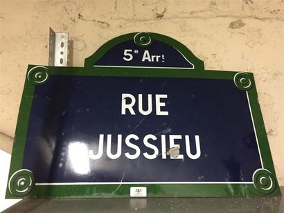 PLAQUE DE RUE PARISIENNE, RUE JUSSIEU / 5e...