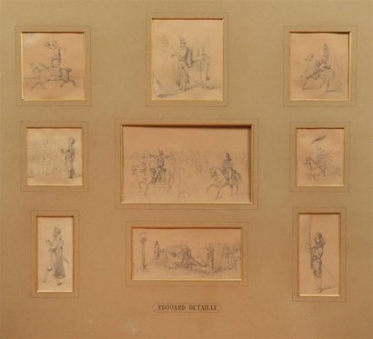 Edouard DETAILLE (1848-1912).
Etudes de chevaux...