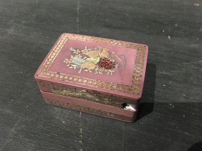 Boîte de beauté en écaille, laque, or de...