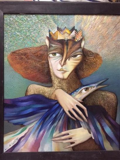 Alexandre SIGOV (né en 1955)
Princesse chat.
Huile...