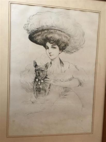 Maurice MILLIERE (1871-1946).
Elegante brune...