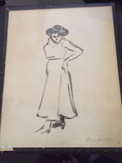 Francis JOURDAIN (1876-1958).
Femme en robe.
Encre...