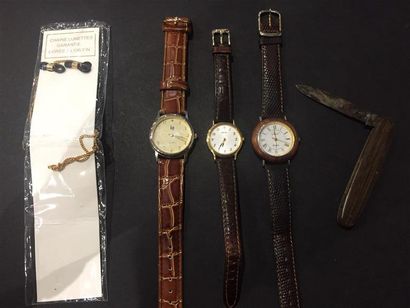 Trois montres d'homme Seiko, Lip et Leval...