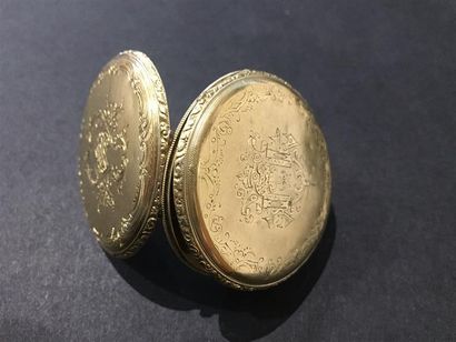 MONTRE de gousset en or jaune 750 millièmes....