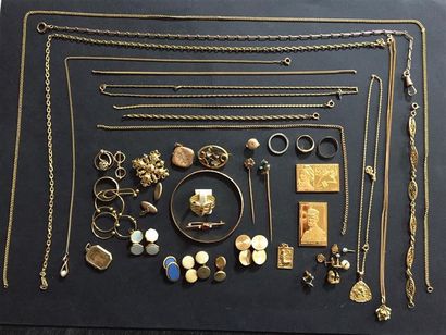 Lot de bijoux en or, argent et fantaisies...