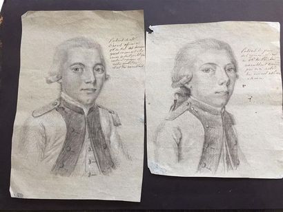 Ecole FRANCAISE.
Deux portrait en buste vue...