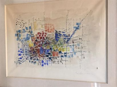 Pierre HUMBERT. 
Composition. 
Aquarelle...