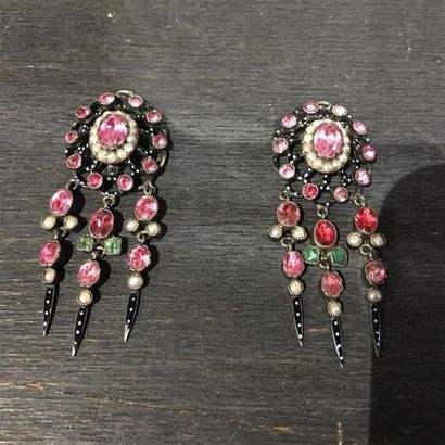Paire d'élements de pendants d'oreilles en...