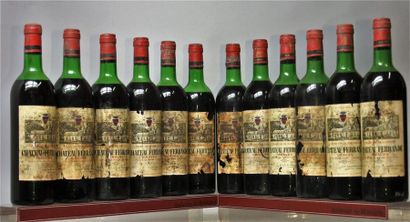 12 bouteilles CHÂTEAU FERRANDE - Graves 1977.
Etiquettes...