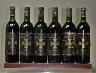 6 bouteilles DOMAINE DE L'EGLISE - Pomerol...