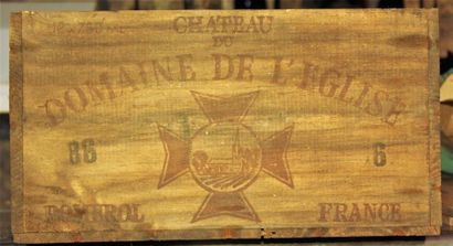 12 bouteilles DOMAINE DE L'EGLISE - Pomerol...