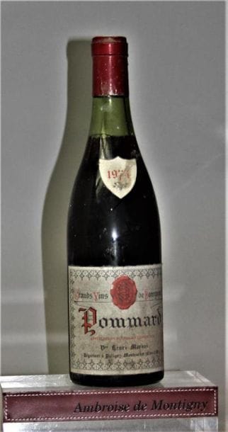 1 bouteille POMMARD - H. MORONI 1974.
Etiquette...