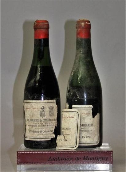 2 demi bouteilles VOSNE ROMANÉE - DOMAINE...