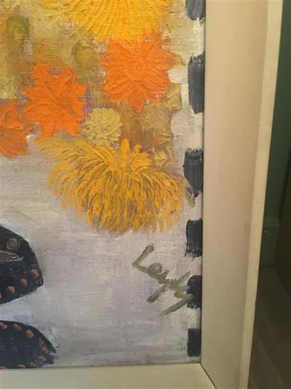 Leyly MATINE-DAFTARY (1937-2007), dit LEYLY.
Flowers.
Acrylique...