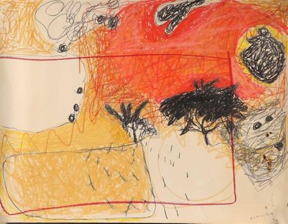 Chuta KIMURA (1917-1987).
Composition rouge.
Technique...