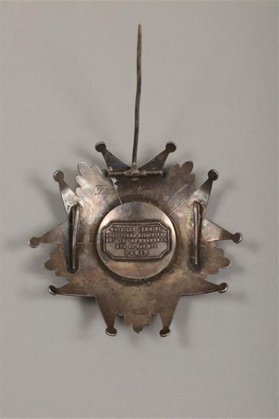 FRANCE :
PLAQUE DE GRAND OFFICIER DE LA LÉGION...