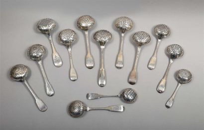 CUILLÈRE À SUCRE en argent (950/1000e), modèle...