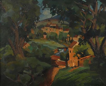 Anders OSTERLIND (1887-1960).
Village.
Huile...