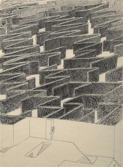 Jean Jacques SEMPÉ (né en 1932).
Le labyrinthe...