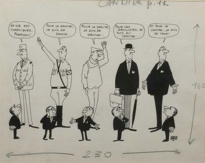 Jacques FAIZANT (1918-2006). 
De Gaulle et...