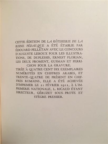 LEROUX. FRANCE (Anatole). La rôtisserie de...