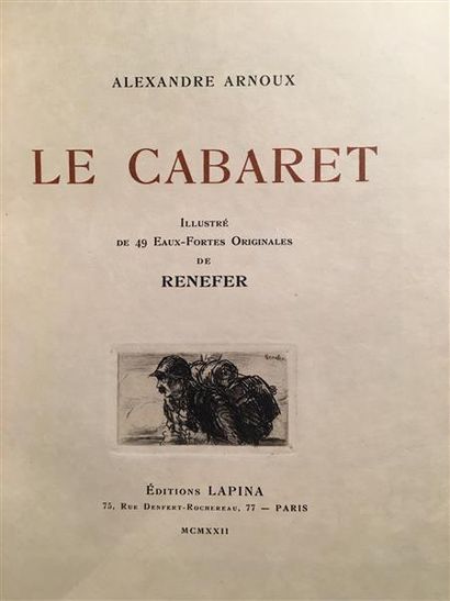 RENEFER. ARNOUX (Alexandre). Le cabaret....