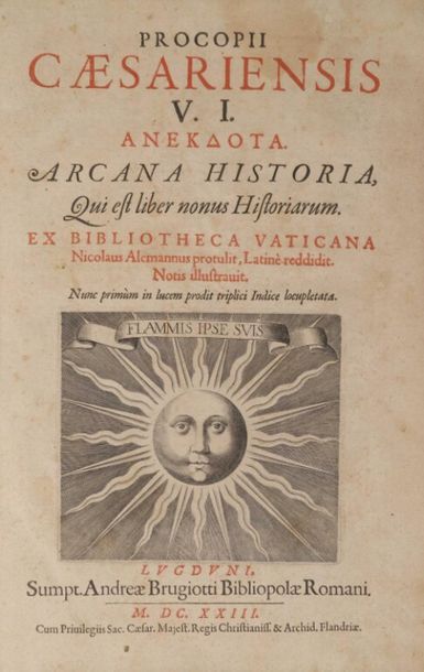 PROCOPE DE CÉSARÉE. Anekdota [en grec]. Arcana...