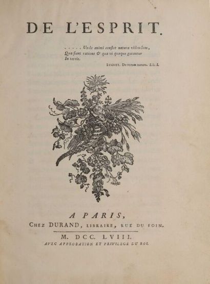 [HELVÉTIUS (Claude-Adrien)]. De l'esprit....