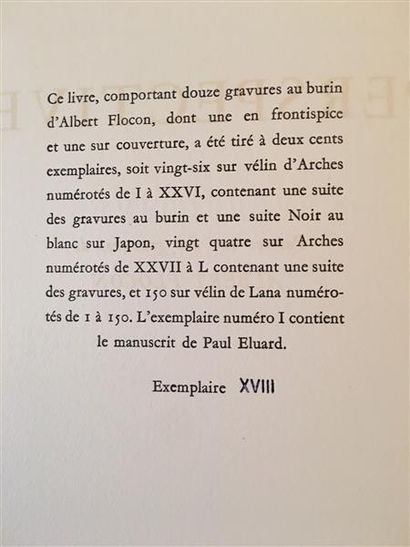 FLOCON. ÉLUARD (Paul). Perspectives. Poèmes...