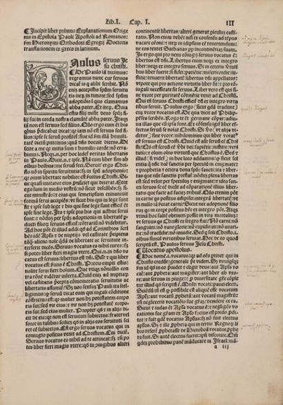 [Post-incunable]. ORIGÈNE. Explanatio Origenis...