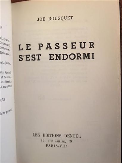 BOUSQUET (Joë). Le passeur s'est endormi....