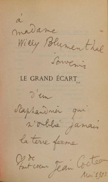 COCTEAU (Jean). Le grand écart. Paris, Stock,...