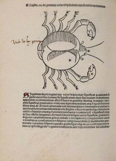 [Incunable]. GUIDO BONATTI. Guido Bonatus...