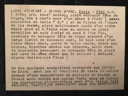 BOUTET DE MONVEL (M.). Jeanne d'Arc. Paris,...