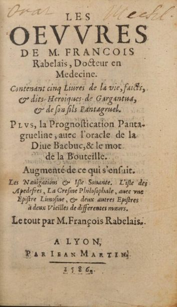 [Livre du XVIe siècle]. RABELAIS (François)....