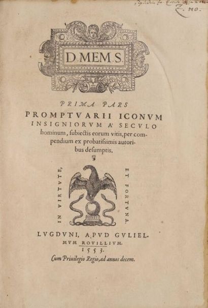 [Livre du XVIe siècle]. [ROUILLÉ (Guillaume)]....