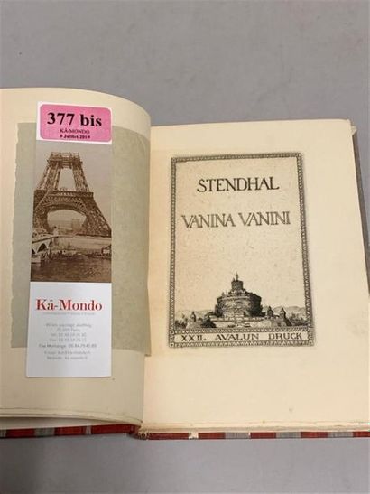 * SCHULTHEISS. STENDHAL(Henri Beyle, dit)]....