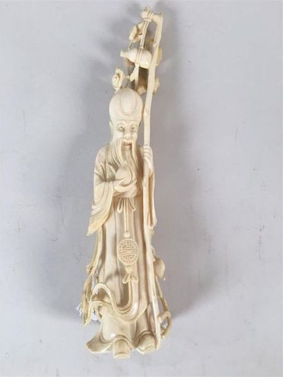 CHINE. Immortel chinois, Shou Lao (?) en...
