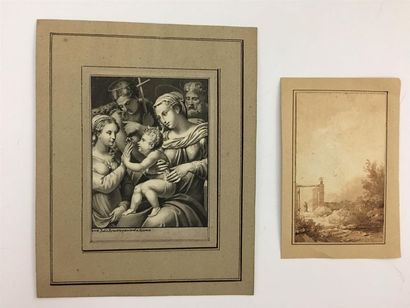 Ensemble de treize dessins représentant des...