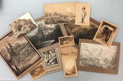Ensemble de treize dessins représentant des...