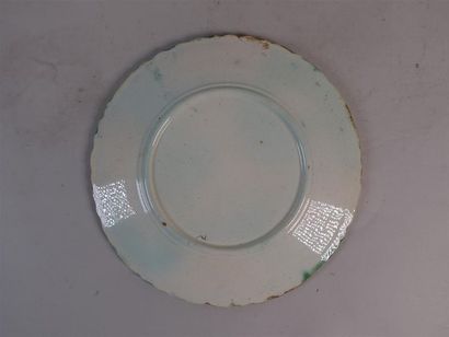 Partie de service à barbotine à décor fl...
