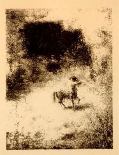 Estampe représentant un centaure. 245 x 185...