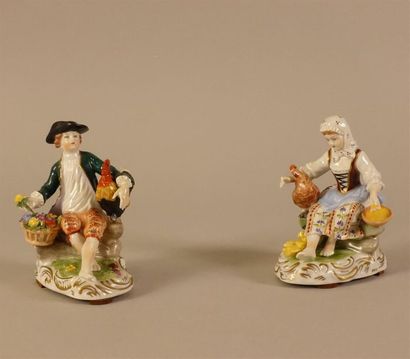 ALLEMAGNE, Dresde. Deux figures en porcelaine...