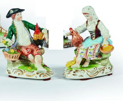 ALLEMAGNE, Dresde. Deux figures en porcelaine...