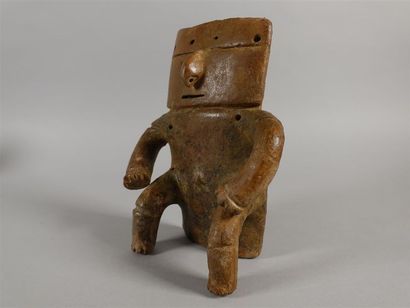Sculpture en terre-cuite, homme. Haut. :...